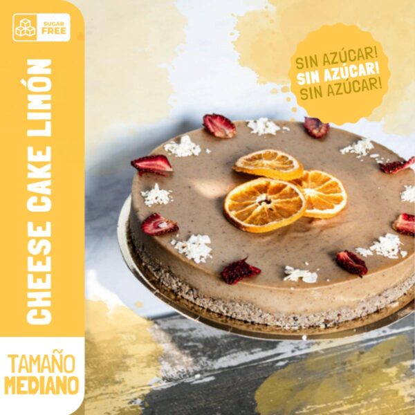 TORTA CHEESE CAKE LIMÓN MEDIANA SIN AZUCAR