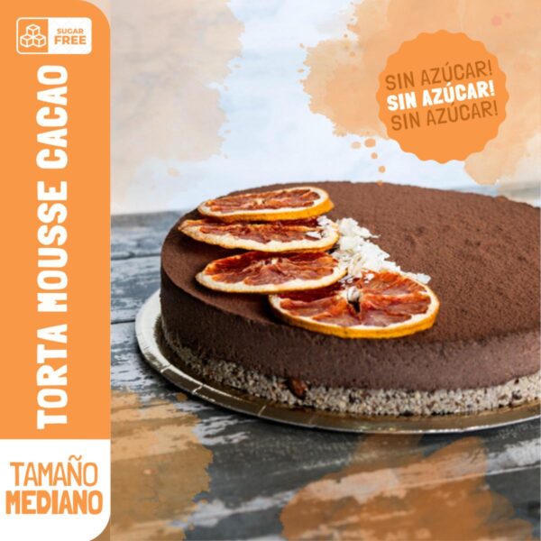 TORTA MOUSSE CACAO MEDIANA SIN AZUCAR