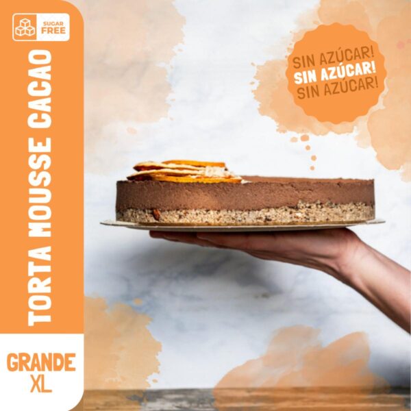 TORTA MOUSSE CACAO GRANDE SIN AZÚCAR