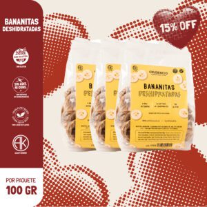 BANANITAS DESHIDRATADAS X3